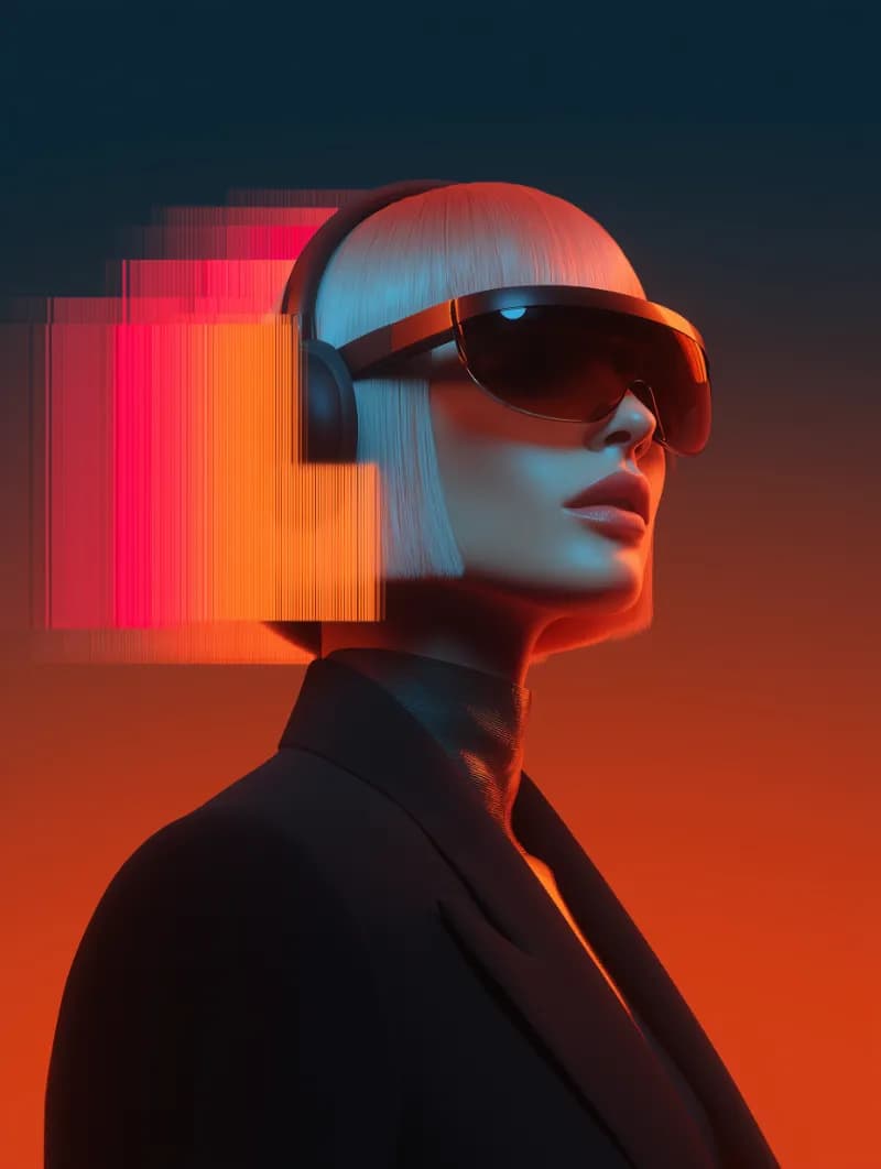Direção de arte com estética futurista